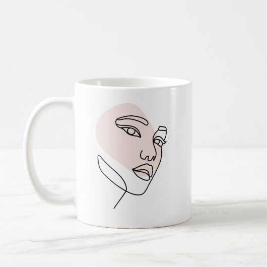 Mug Abstrait minima féminin monoligne art (Gauche)