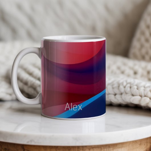 Mug Abstrait minimaliste bleu foncé violet