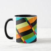 Mug Abstrait Moderne Coloré Rayures & Monogramme (Gauche)