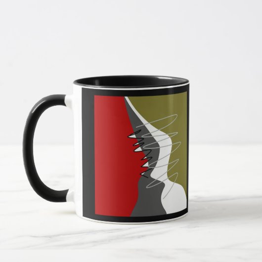 Mug Abstrait, Moderne, Créatif, Oreillère à lancer app (Gauche)