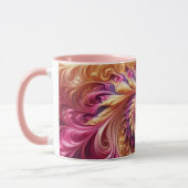 Mug Abstrait moderne de torréfaction rose, or et viole (Gauche)