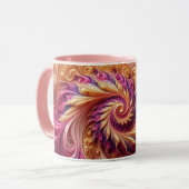 Mug Abstrait moderne de torréfaction rose, or et viole (Devant gauche)