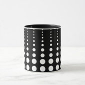 Mug Abstrait moderne design noir lignes blanches point (Centre)