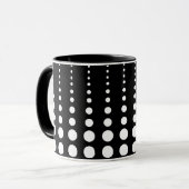 Mug Abstrait moderne design noir lignes blanches point (Devant gauche)