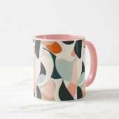Mug Abstrait moderne du milieu du siècle - Rose, P (Devant droit)