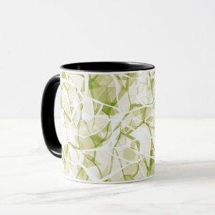 Mug abstrait moderne élégant motif olive-blanc