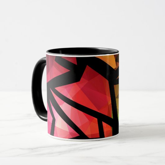 Mug Abstrait moderne graffiti polygonal géométrique fo (Devant gauche)
