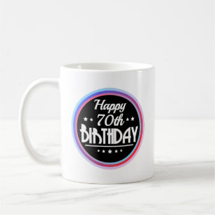 Mug Abstrait moderne Joyeux 70e anniversaire