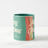 Mug Abstrait moderne Joyeux Noël Nom personnalisé (Centre)