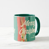 Mug Abstrait moderne Joyeux Noël Nom personnalisé (Devant droit)