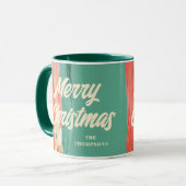 Mug Abstrait moderne Joyeux Noël Nom personnalisé (Devant gauche)