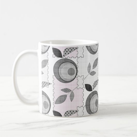 Mug Abstrait moderne patchwork de fruits pomme géométr (Gauche)