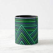 Mug Abstrait moderne rayé lignes rayé rayure marine ve (Centre)