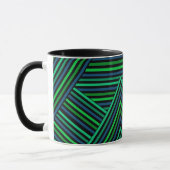 Mug Abstrait moderne rayé lignes rayé rayure marine ve (Gauche)