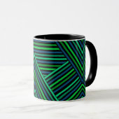 Mug Abstrait moderne rayé lignes rayé rayure marine ve (Devant droit)