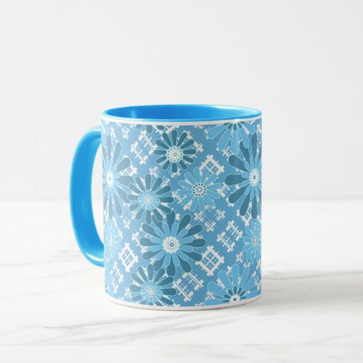 Mug Abstrait moderne sans couture à carreaux à carreau (Devant gauche)