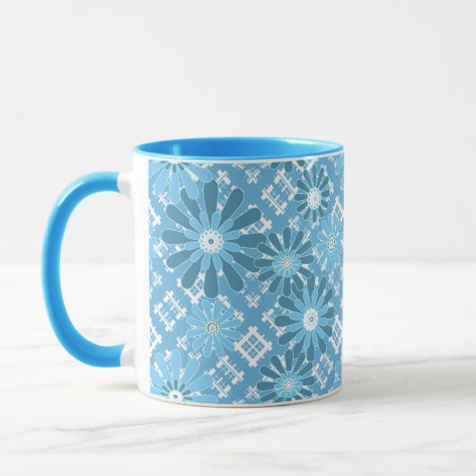 Mug Abstrait moderne sans couture à damiers plaid bl f (Gauche)