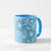 Mug Abstrait moderne sans couture à damiers plaid bl f (Devant droit)