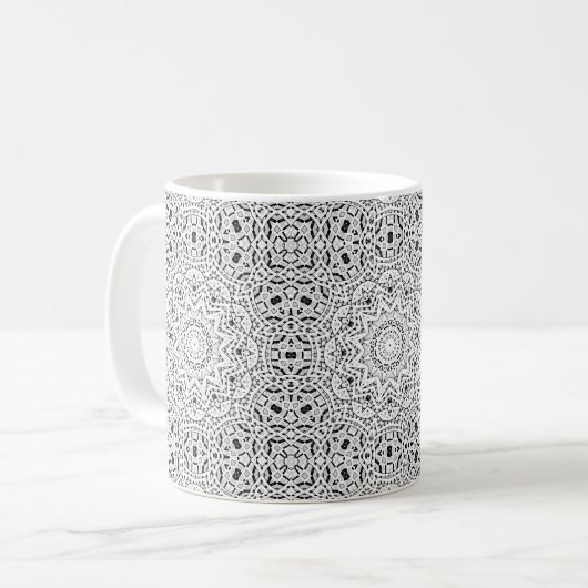 Mug Abstrait moderne sans couture ornementale blanc ar (Devant gauche)