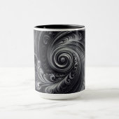 Mug Abstrait Moderne Simple Fléchage noir et blanc (Centre)