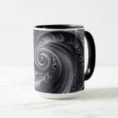 Mug Abstrait Moderne Simple Fléchage noir et blanc (Devant droit)