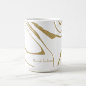 Mug Abstrait moderne tourbillon de liquide Or blanc (Centre)