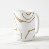 Mug Abstrait moderne tourbillon de liquide Or blanc (Devant droit)