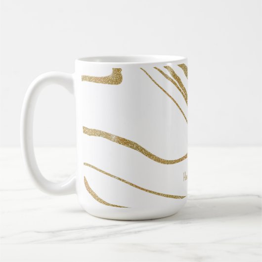 Mug Abstrait moderne tourbillon de liquide Or blanc (Gauche)
