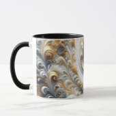 Mug Abstrait Moderne Tourbillonnant Or, Noir et Blanc (Gauche)