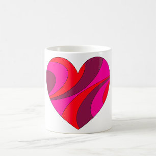 Mug Abstrait Motif de la rotation du coeur rouge et ro