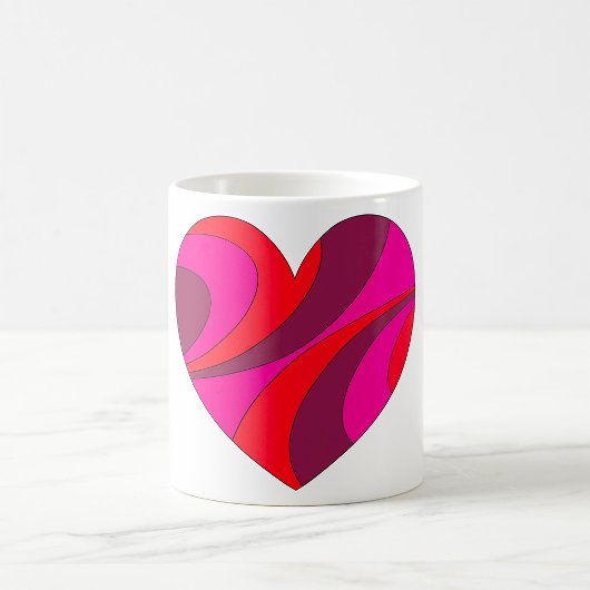 Mug Abstrait Motif de la rotation du coeur rouge et ro