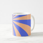 Mug Abstrait motif de sunburst arrière - plan. bleu et (Devant droit)