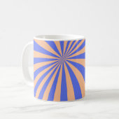 Mug Abstrait motif de sunburst arrière - plan. bleu et (Devant gauche)