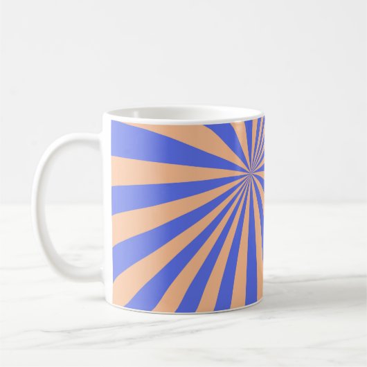 Mug Abstrait motif de sunburst arrière - plan. bleu et (Gauche)