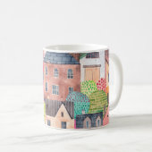 Mug Abstrait motif sans couture avec maisons. Aquarell (Devant droit)