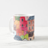 Mug Abstrait motif sans couture avec maisons. Aquarell (Devant gauche)