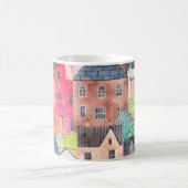 Mug Abstrait motif sans couture avec maisons. Aquarell (Centre)