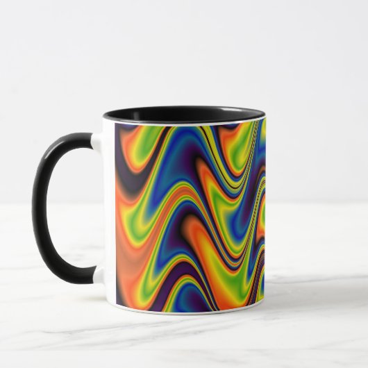 Mug Abstrait Multicolore Ondulé (Gauche)