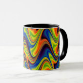 Mug Abstrait Multicolore Ondulé (Devant droit)