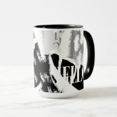 Mug Abstrait noir blanc gris (Devant droit)