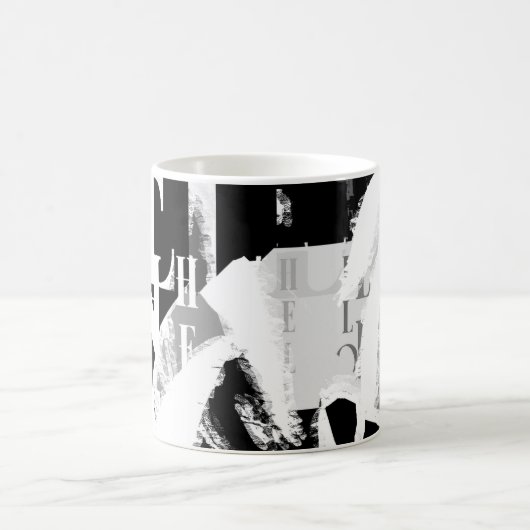 Mug Abstrait noir blanc gris (Centre)