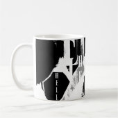 Mug Abstrait noir blanc gris (Gauche)