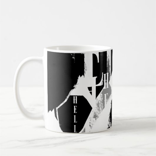 Mug Abstrait noir blanc gris (Gauche)