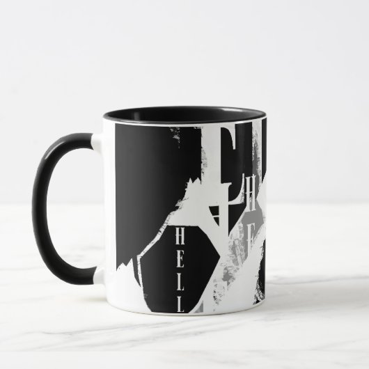 Mug Abstrait noir blanc gris (Gauche)