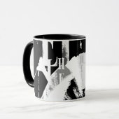 Mug Abstrait noir blanc gris (Devant gauche)