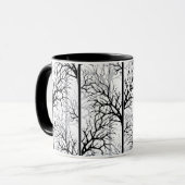 Mug Abstrait noir et blanc (Devant gauche)