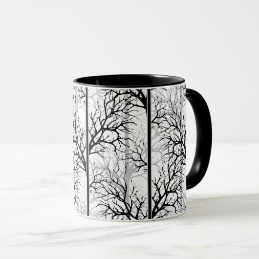 Mug Abstrait noir et blanc (Devant droit)