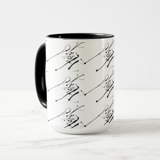 Mug Abstrait noir et blanc (Devant gauche)