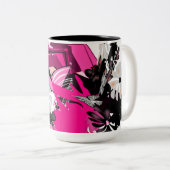 Mug Abstrait Noir et Rose (Devant droit)
