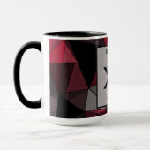 Mug Abstrait, noir et rouge, monogramme, logo (Gauche)